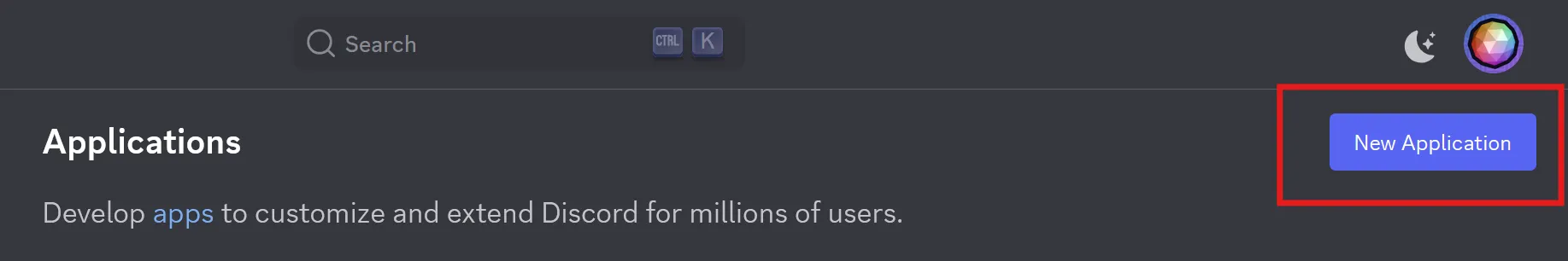 Create a new application